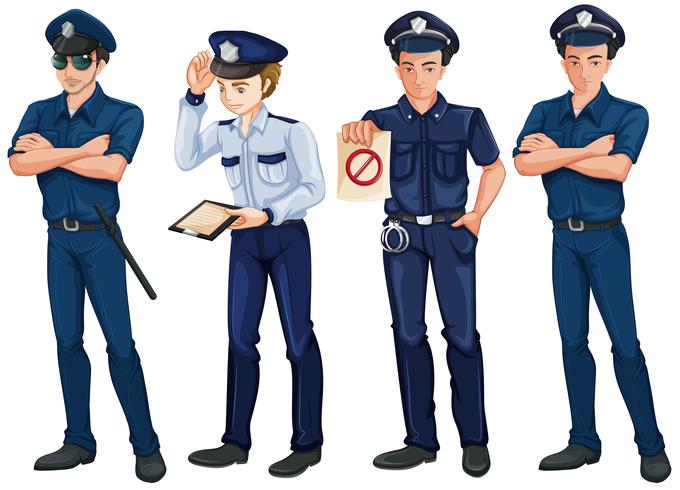 Quattro poliziotti vettore