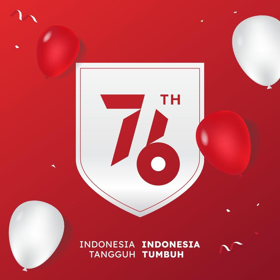 76° giorno dell'indipendenza dell'indonesia vettore