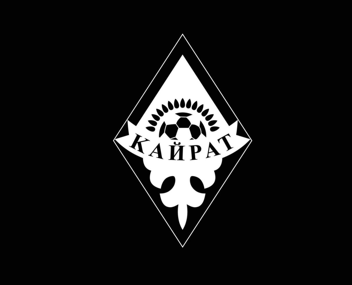 Kairat almaty club simbolo logo bianca Kazakistan lega calcio astratto design vettore illustrazione con nero sfondo
