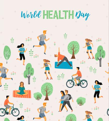 Giornata mondiale della salute. Uno stile di vita sano. vettore