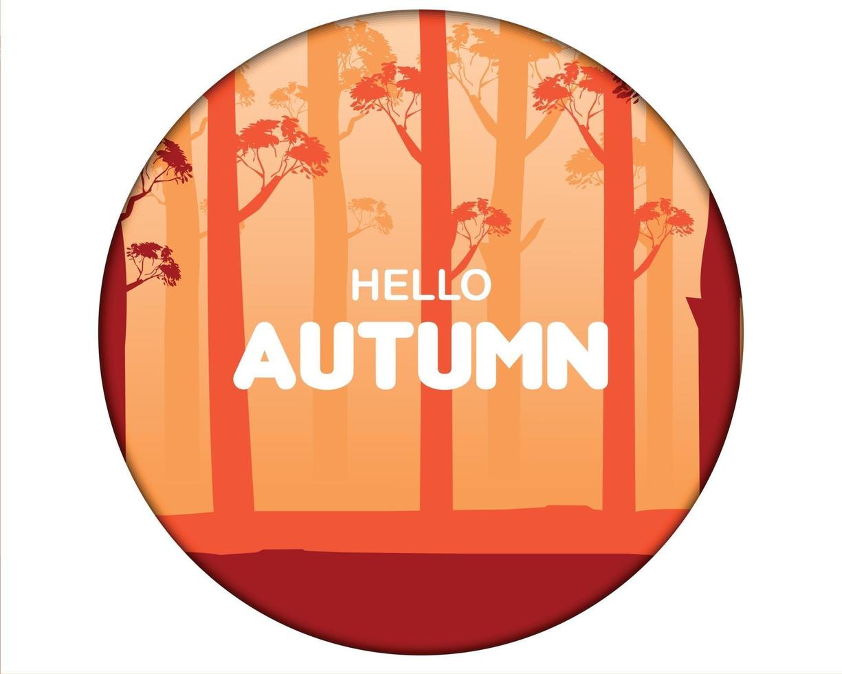 ciao autunno foresta cerchio vector