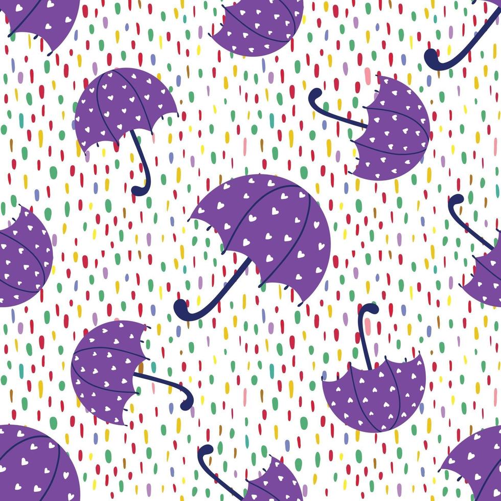 pioggia e ombrello senza cuciture. illustrazione vettoriale