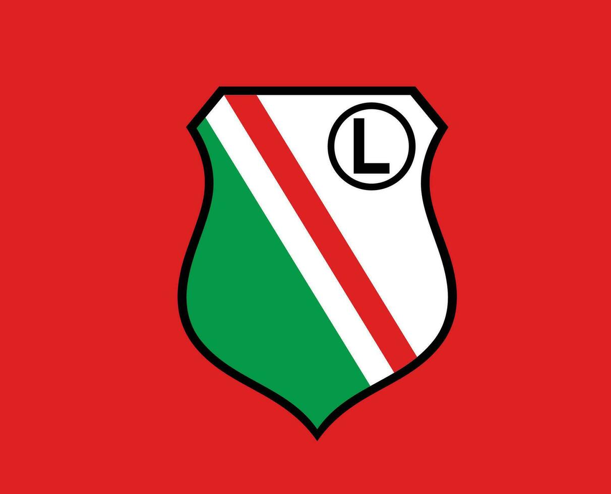 legia warszawa club logo simbolo Polonia lega calcio astratto design vettore illustrazione con rosso sfondo