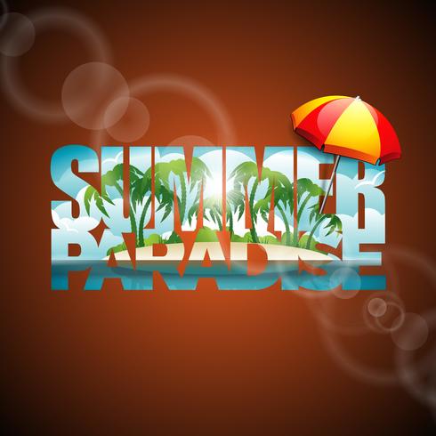 Summer Paradise Lettering vettore