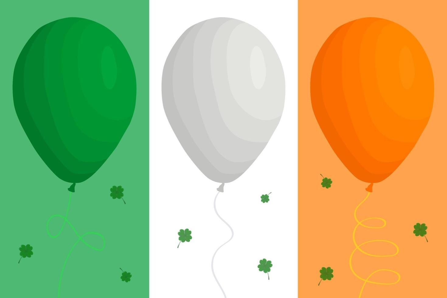 festa irlandese giorno di san patrizio, grandi palloncini luminosi ad elio luminosi set vettore