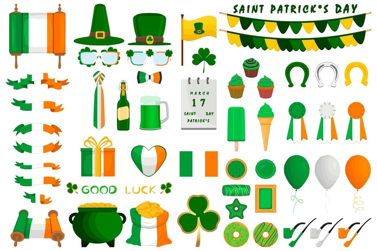 illustrazione festa irlandese giorno di san patrizio, monete d'oro in pentola vettore