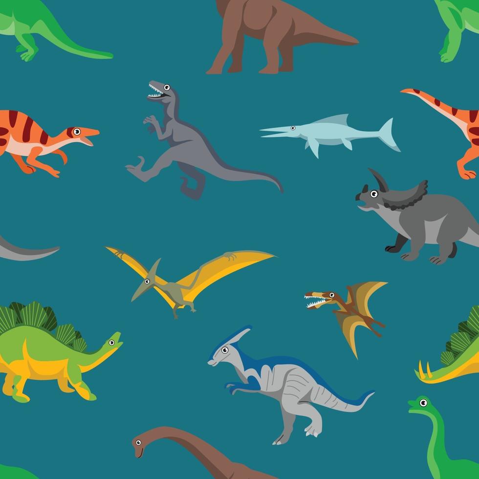 illustrazione di vettore del fondo del modello senza cuciture dei dinosauri