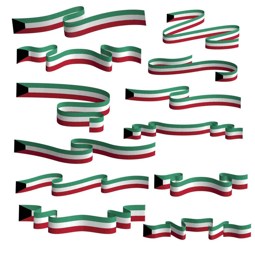 Kuwait nastro bandiera vettore elemento