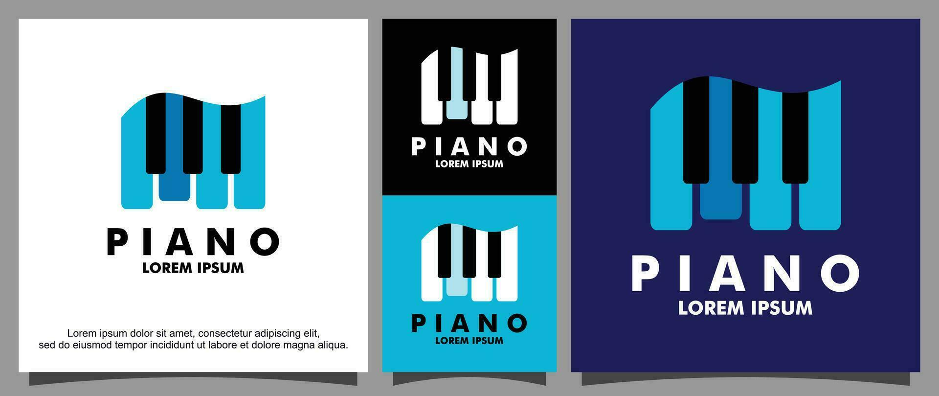 musicale strumento pianoforte logo modello vettore