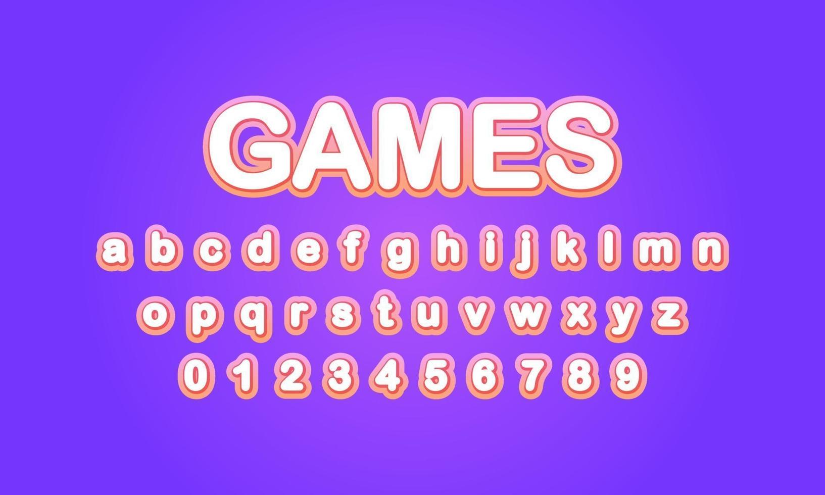 alfabeto dei caratteri dei giochi vettore