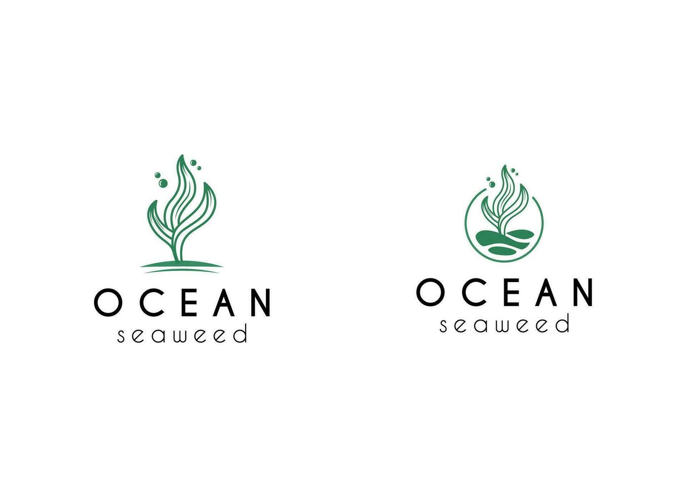 moderno e minimalista alga marina logo design ispirazione vettore