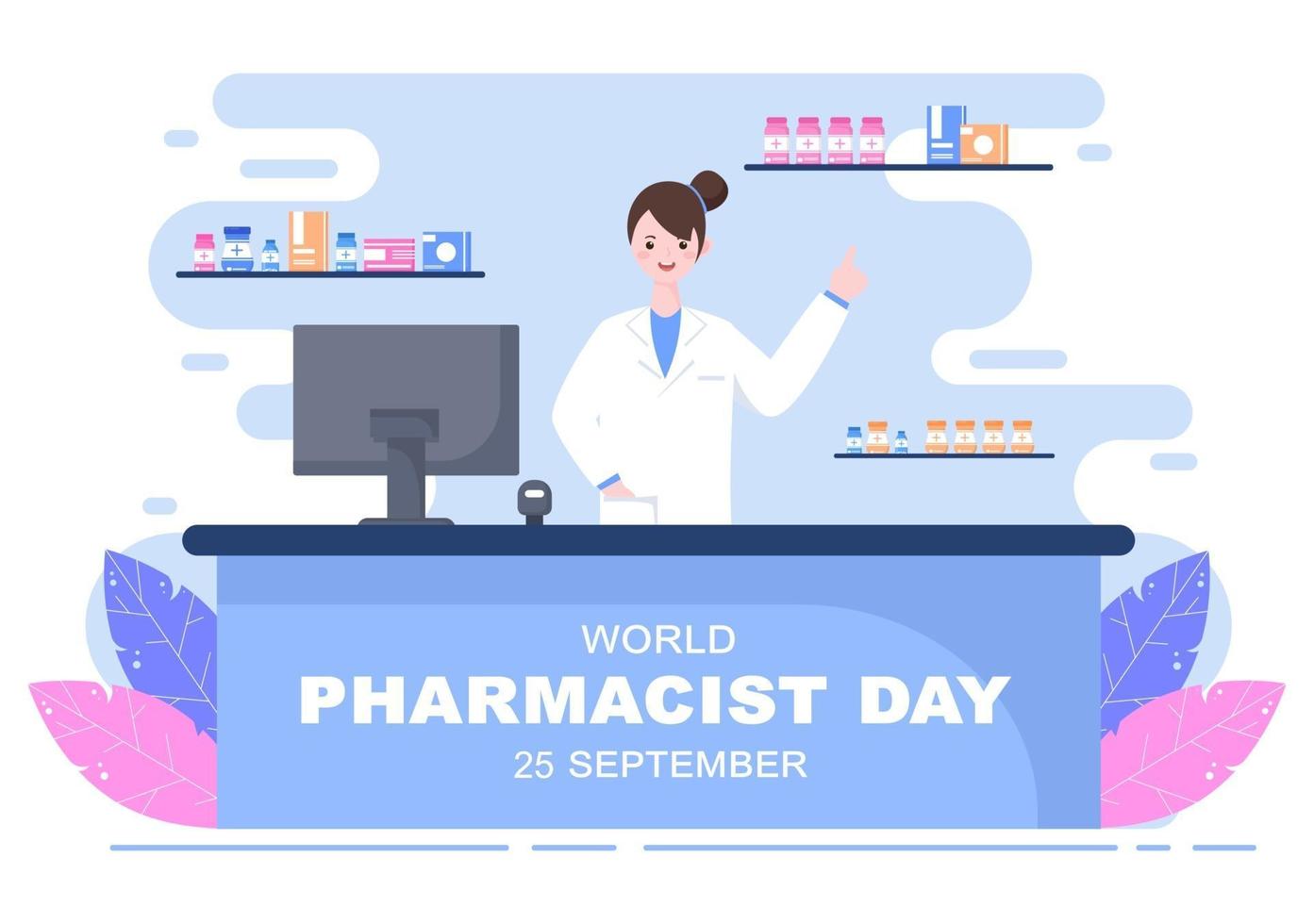 illustrazione vettoriale della giornata mondiale dei farmacisti