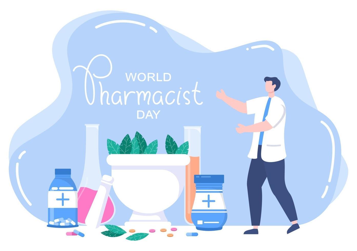 illustrazione vettoriale della giornata mondiale dei farmacisti