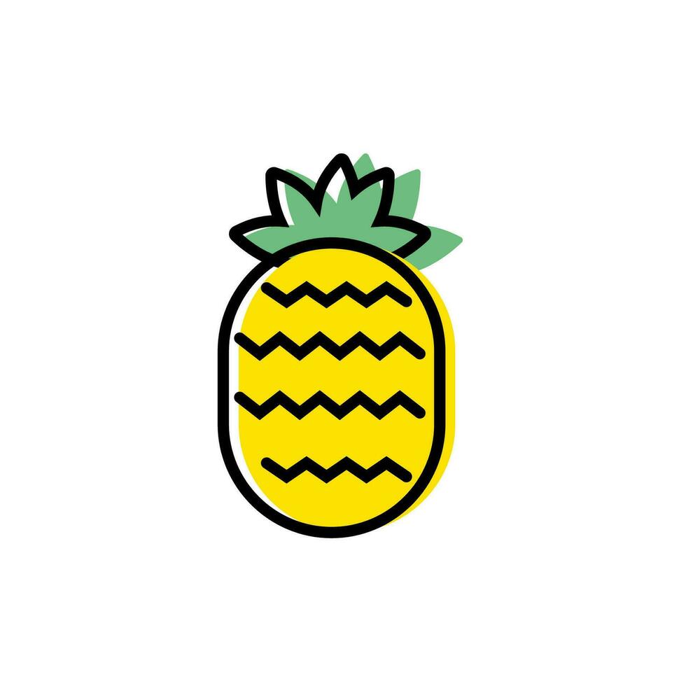 ananas icona vettore piatto design illustrazione