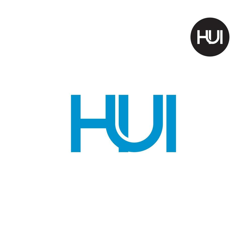 lettera hui monogramma logo design vettore
