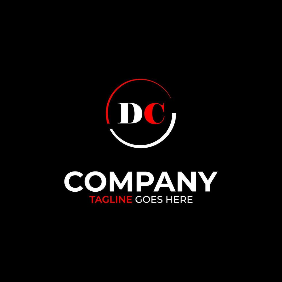 dc creativo moderno lettere logo design modello vettore