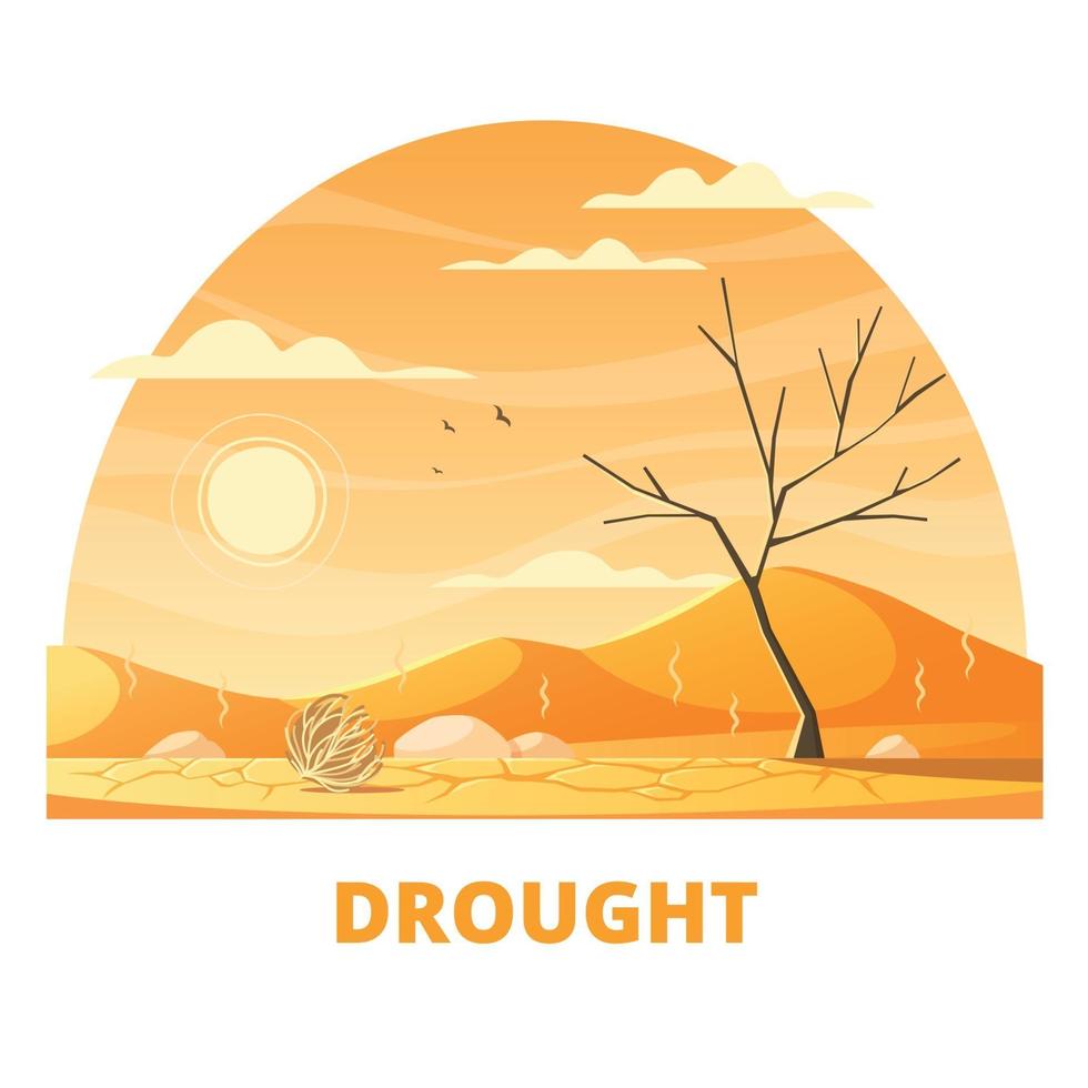 illustrazione di vettore della composizione del fumetto del deserto di siccità