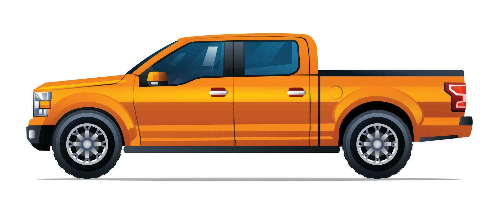 Raccogliere camion lato Visualizza vettore illustrazione isolato su bianca sfondo