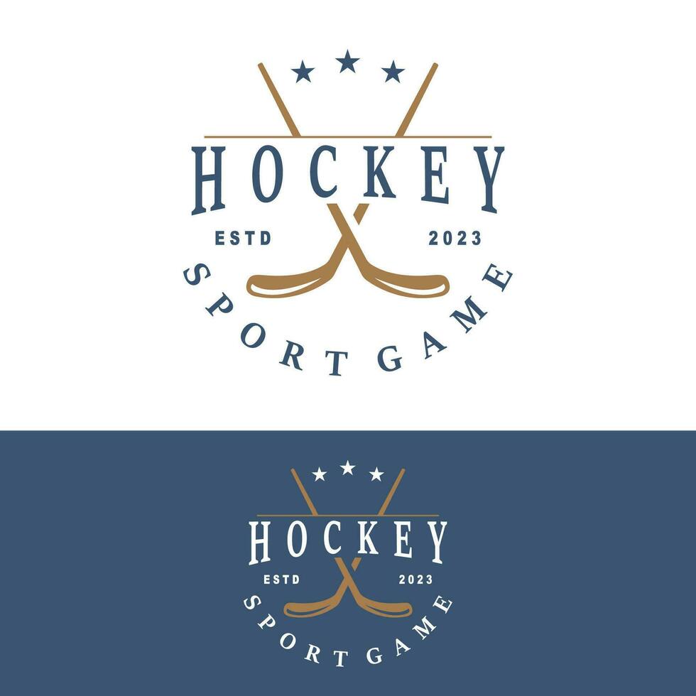 hockey logo disegno, gli sport gioco simbolo modello vettore