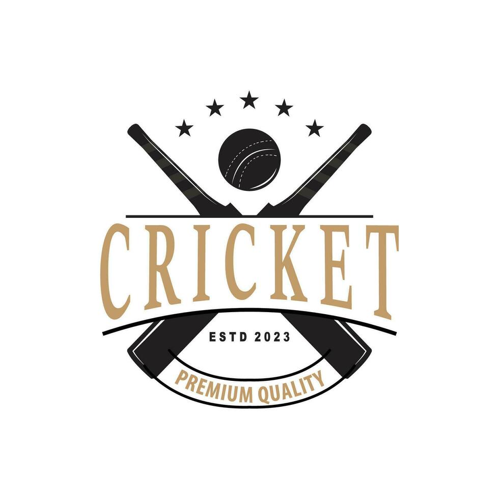 cricket sport logo design vettore illustratore modello