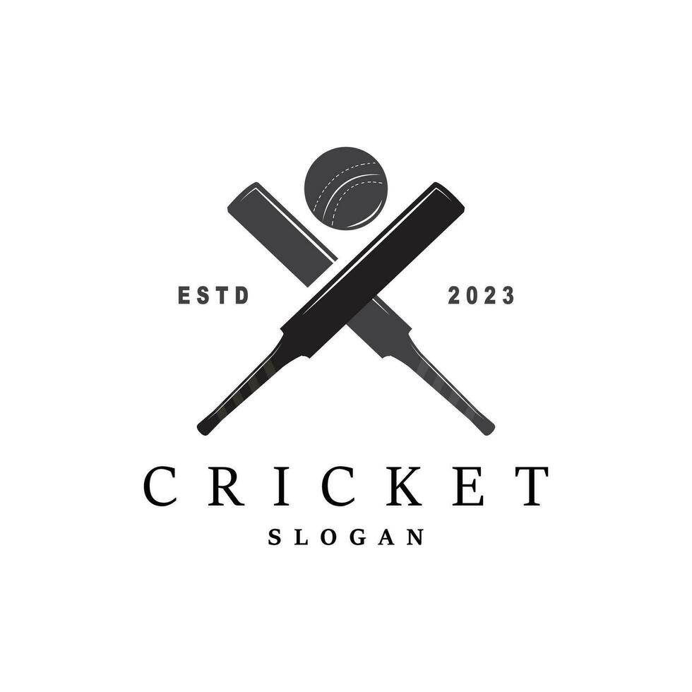 cricket sport logo design vettore illustratore modello