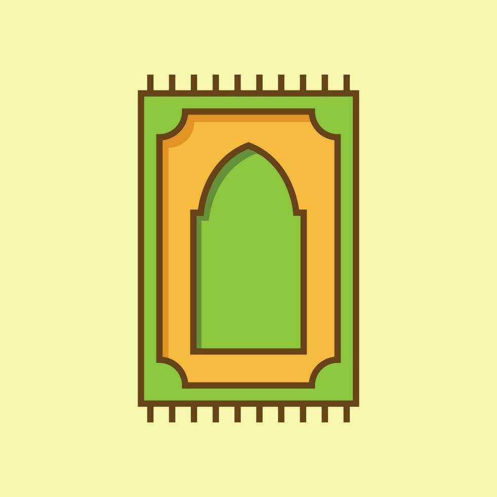 preghiera tappeto semplice icona islamico ornamento vettore grafico