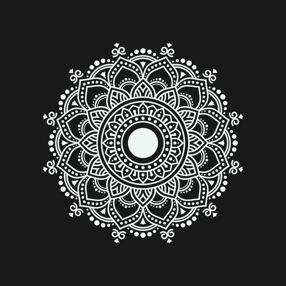 lusso dorato mandala ornamentale sfondo disegno vettoriale. mandala decorativo per tatuaggio, mehndi, motivo islamico, ornamento, arte, henné, motivo indiano, stampa, poster, copertina, brochure, volantino, banner vettore