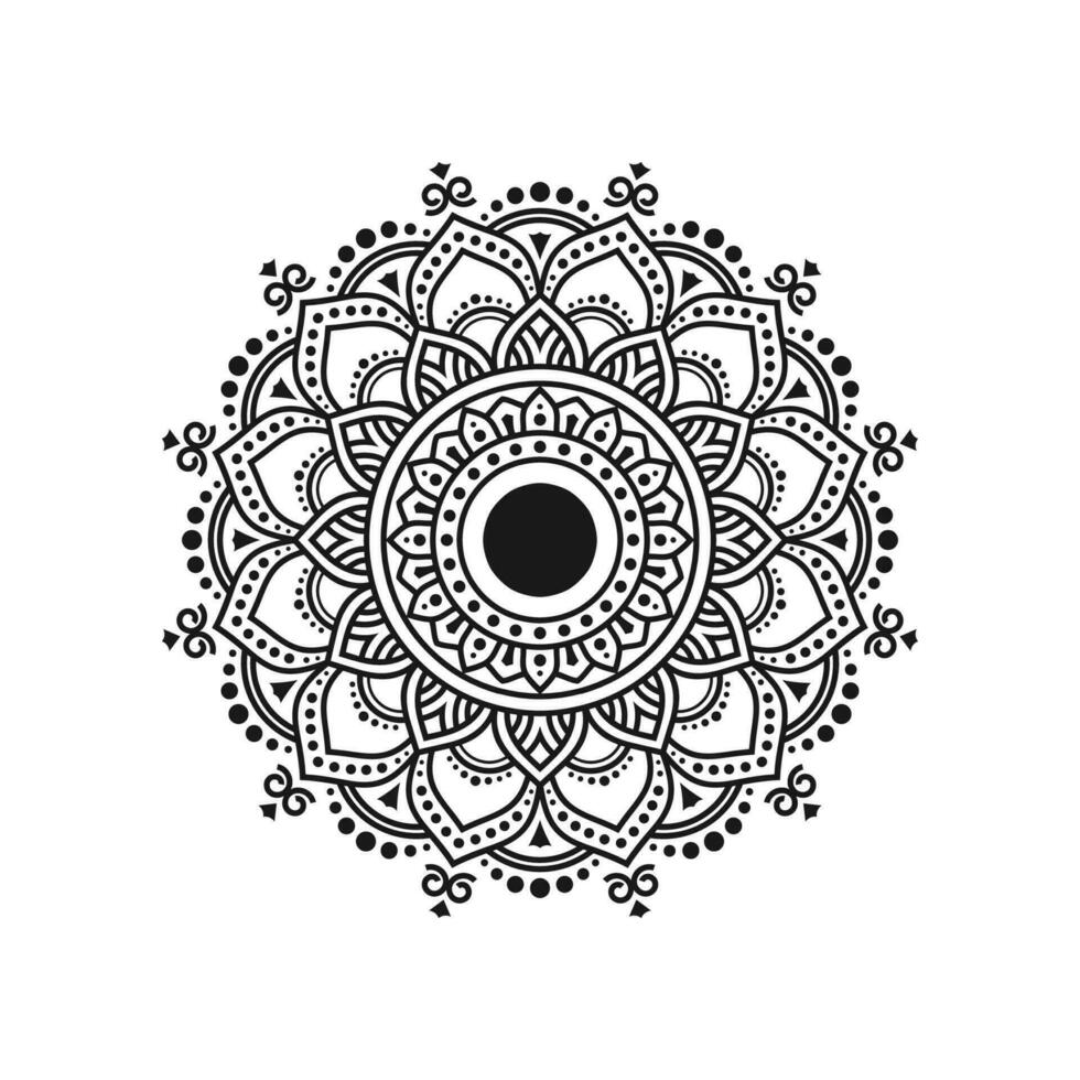 lusso dorato mandala ornamentale sfondo disegno vettoriale. mandala decorativo per tatuaggio, mehndi, motivo islamico, ornamento, arte, henné, motivo indiano, stampa, poster, copertina, brochure, volantino, banner vettore