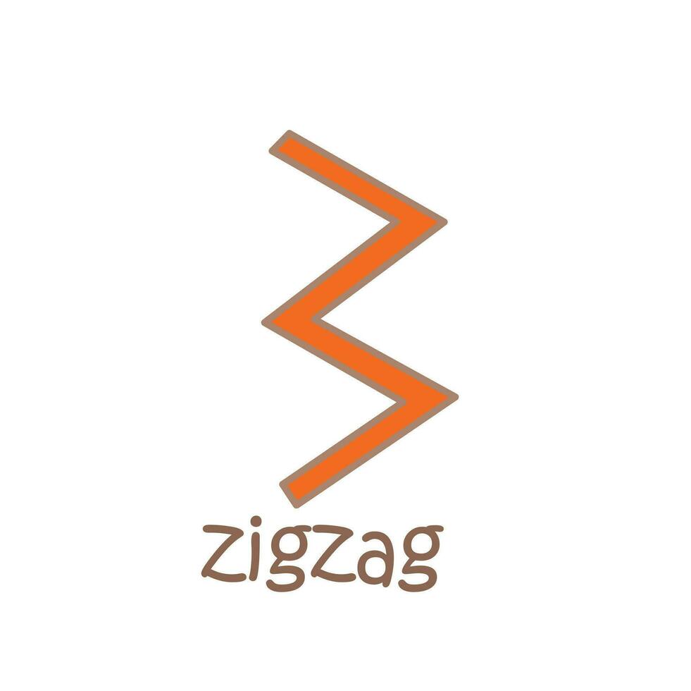 alfabeto z per zigzag vocabolario scuola lezione cartone animato illustrazione vettore clipart etichetta