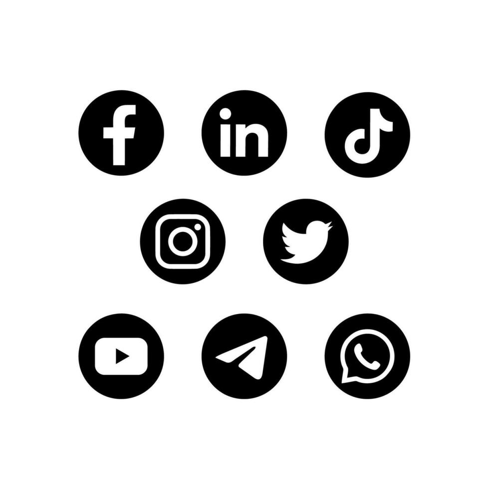sociale media per Facebook, linkin, Youtube, cinguettio, instagram, tic toc vettore