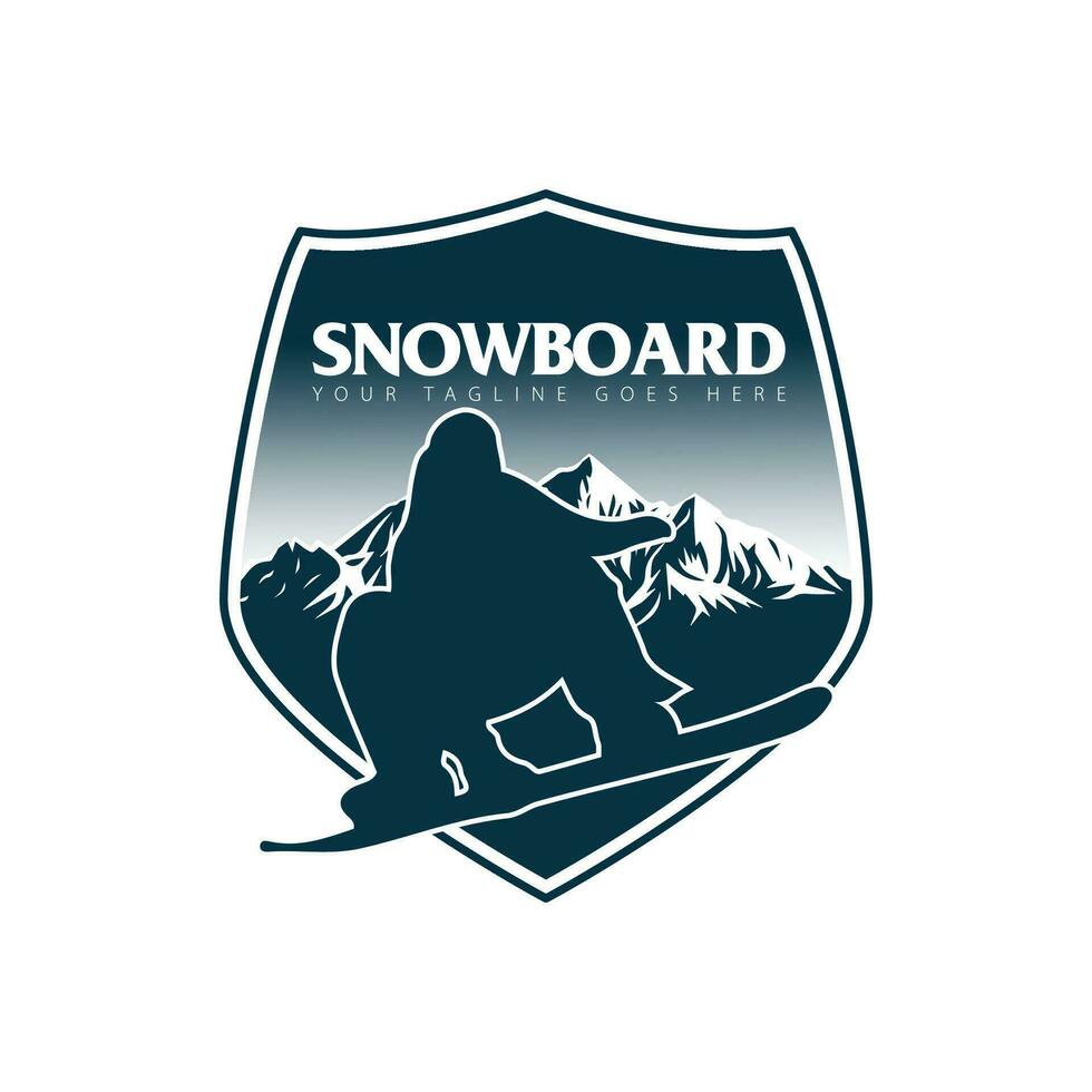 Snowboard logo vettore