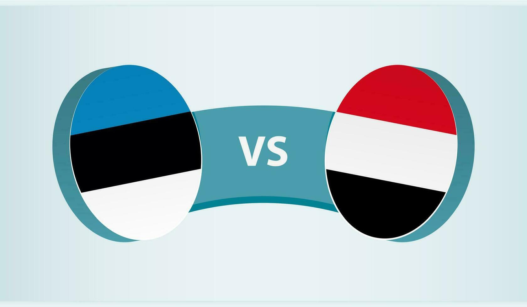 Estonia contro yemen, squadra gli sport concorrenza concetto. vettore