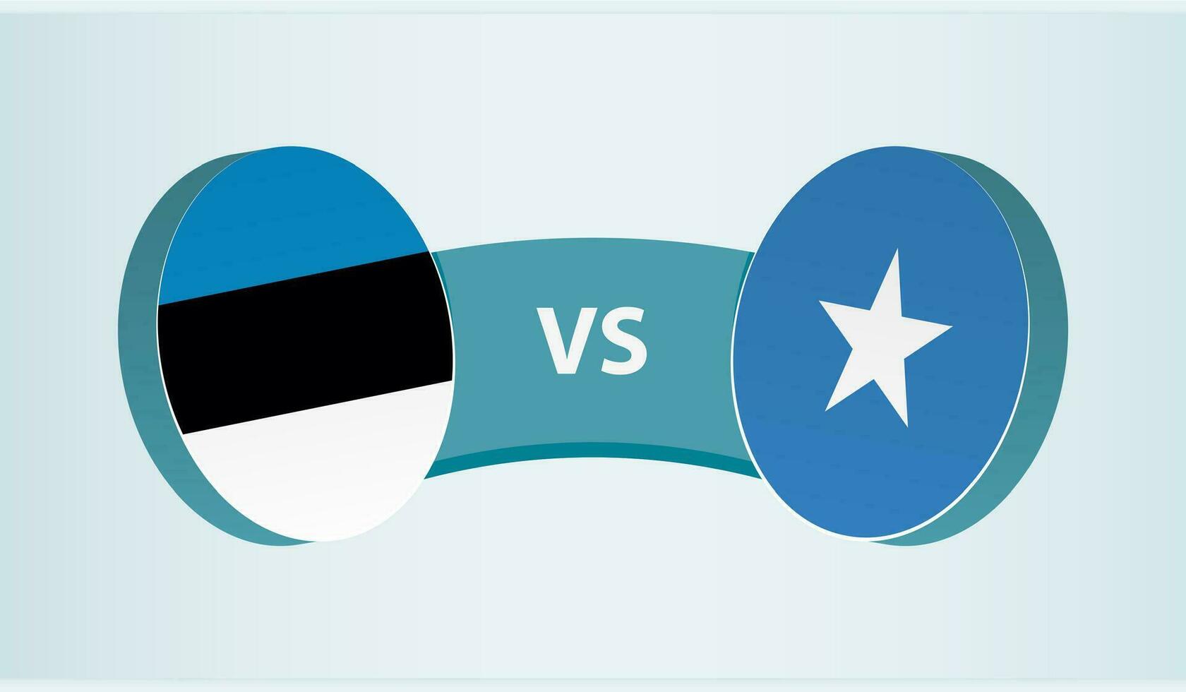 Estonia contro Somalia, squadra gli sport concorrenza concetto. vettore
