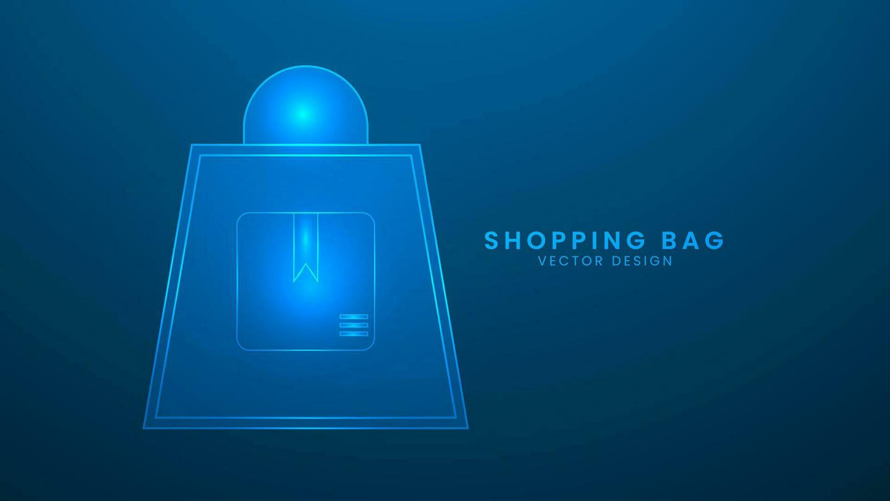 shopping Borsa. shopping commercio concetto. vettore illustrazione con leggero effetto e neon