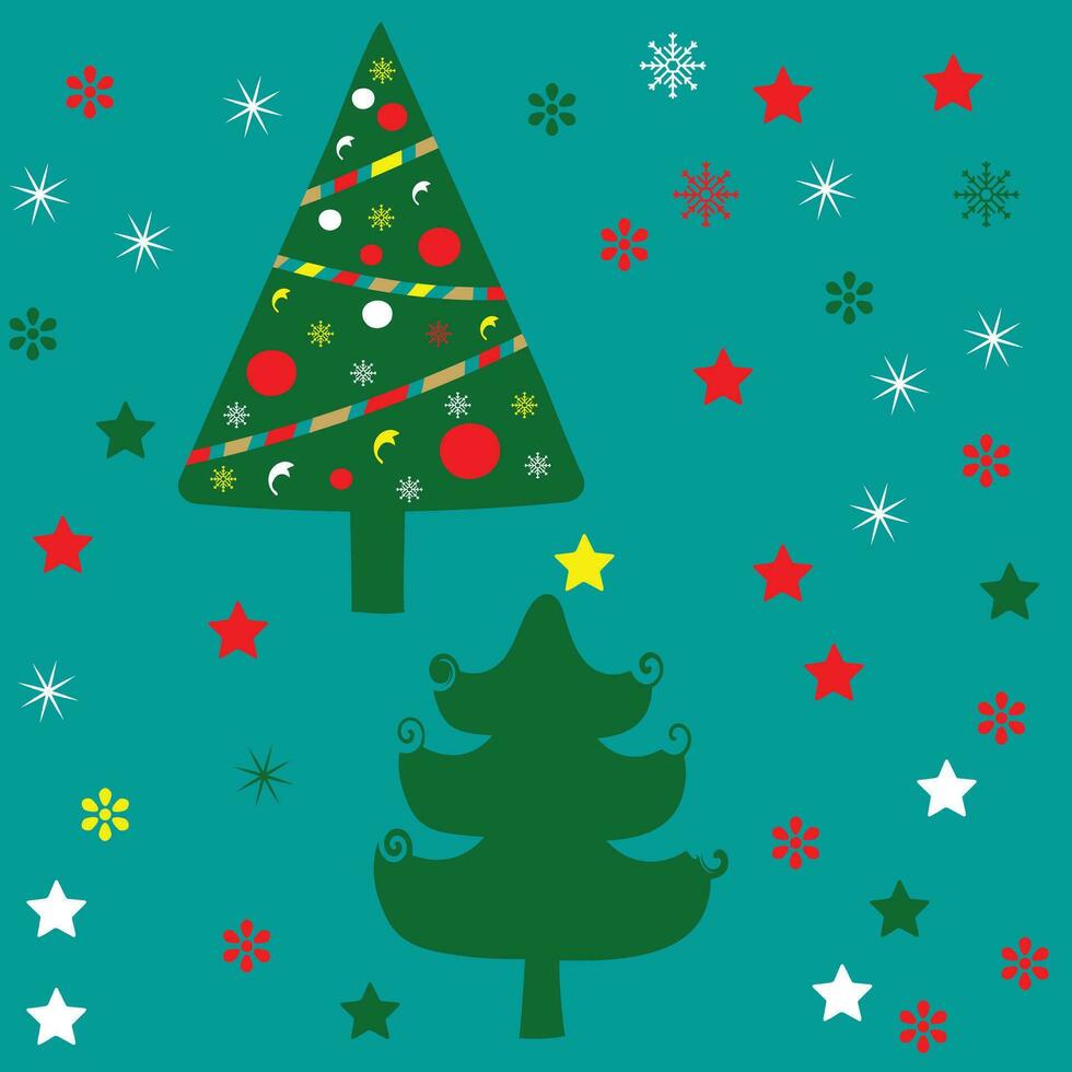 allegro Natale albero vettore fascio elemento silhouette