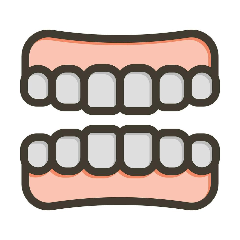 dentiere vettore di spessore linea pieno colori icona per personale e commerciale uso.