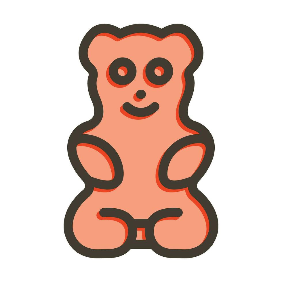 gommoso orso vettore di spessore linea pieno colori icona per personale e commerciale uso.