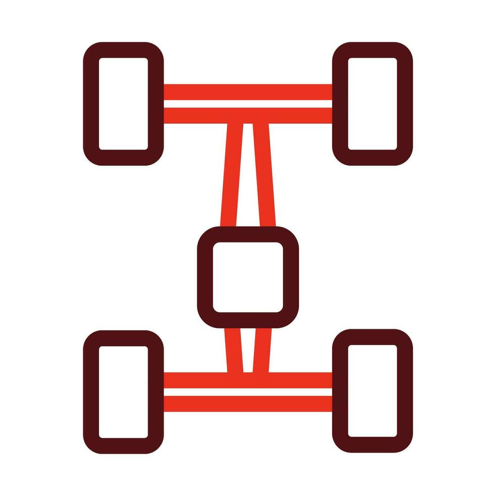 albero dell'asse vettore di spessore linea Due colore icone per personale e commerciale uso.