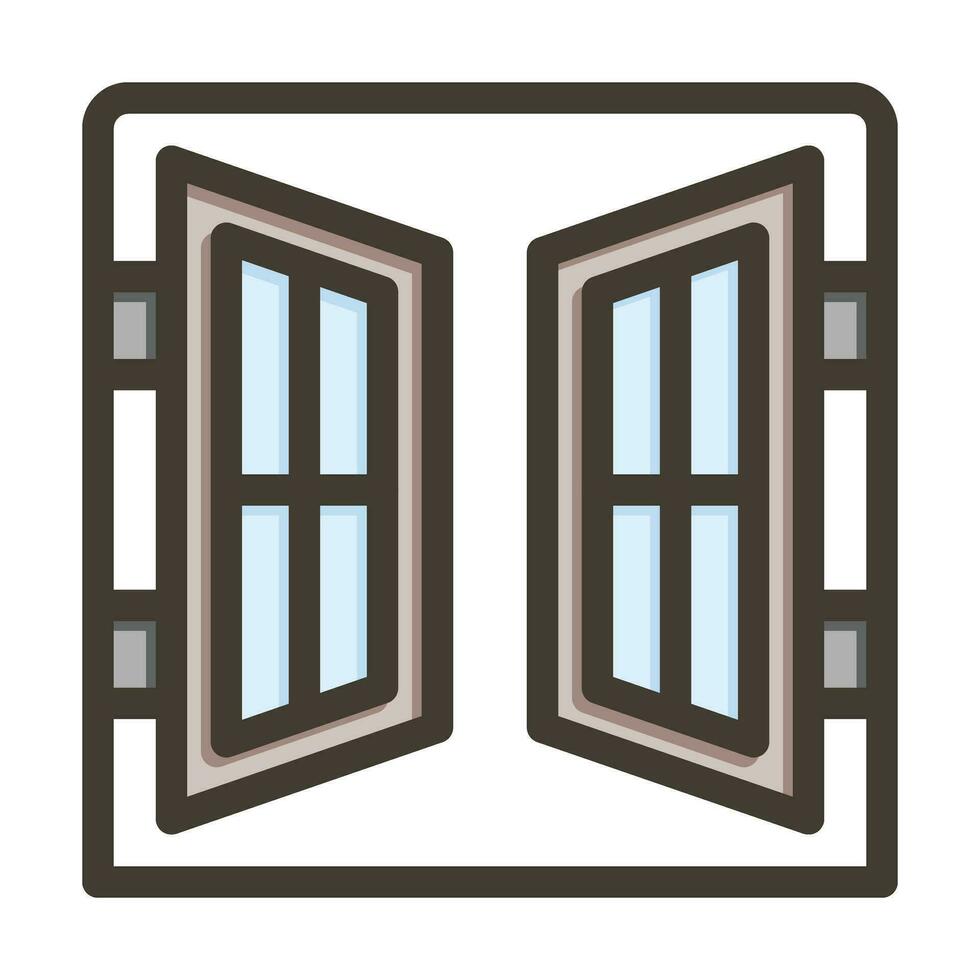 finestra vettore di spessore linea pieno colori icona per personale e commerciale uso.