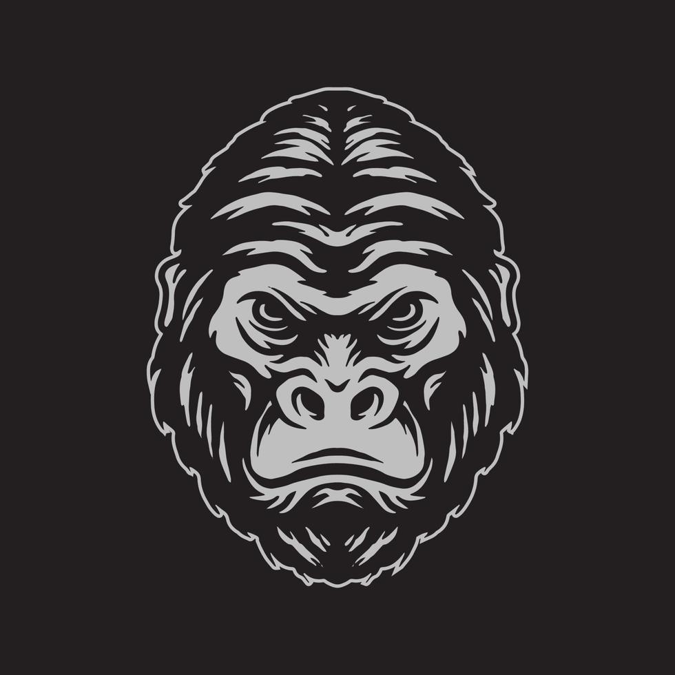 disegno del viso di gorilla vettore