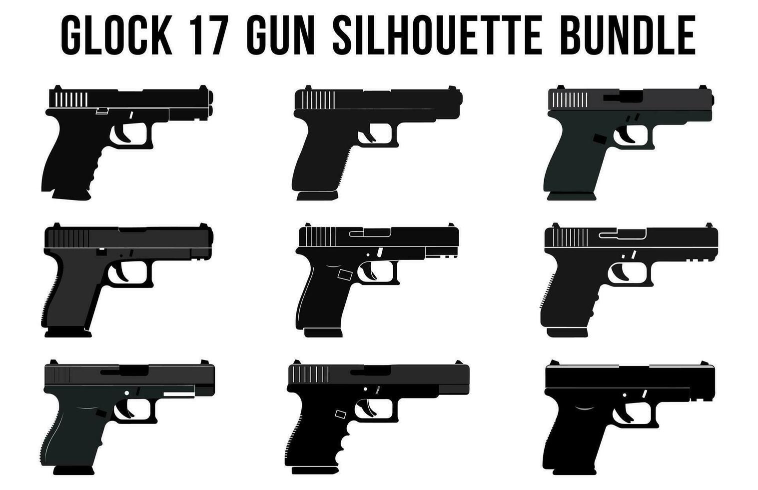 impostato di macchina pistola vettore silhouette fascio, collezione di pistola sagome vettore illustrazione