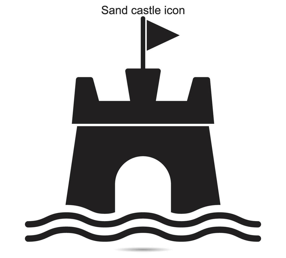 sabbia castello icona, vettore illustrazione