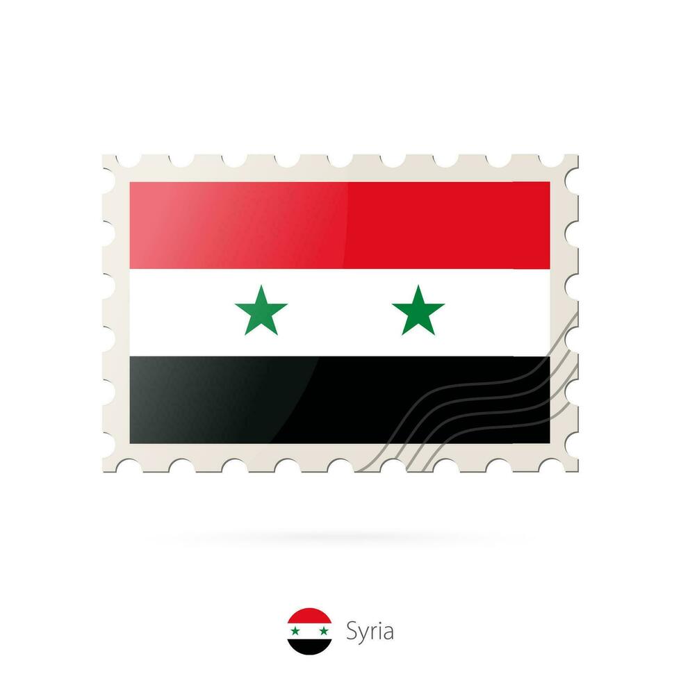 affrancatura francobollo con il Immagine di Siria bandiera. vettore