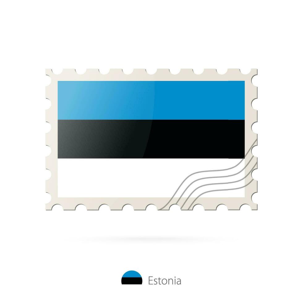 affrancatura francobollo con il Immagine di Estonia bandiera. vettore
