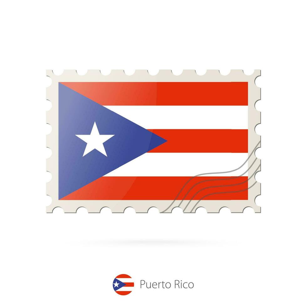 affrancatura francobollo con il Immagine di puerto stecca bandiera. vettore