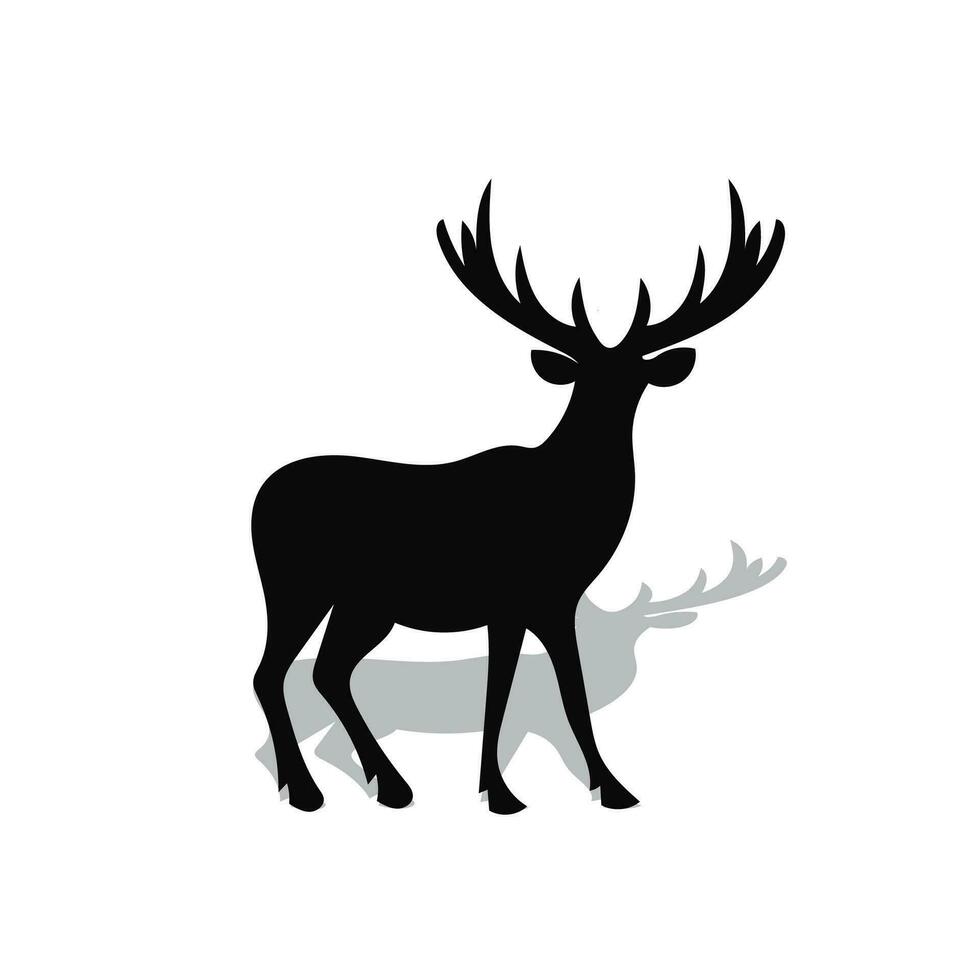 cervo silhouette, selvaggio Cervi, maschio, femmina e capriolo cervo vettore