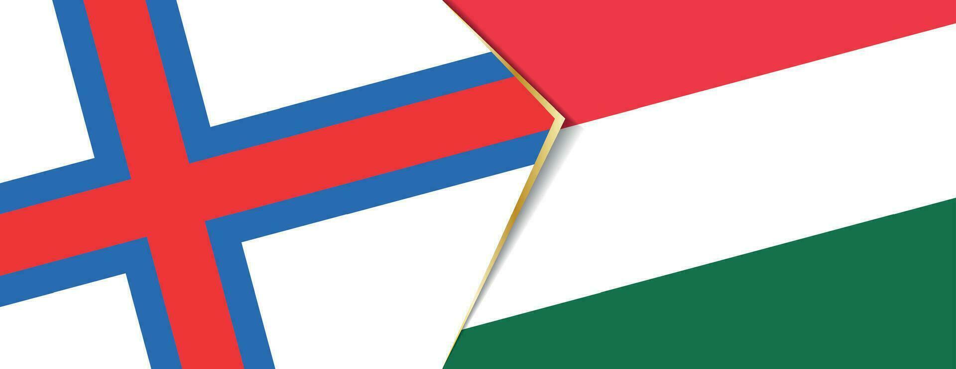 Faroe isole e Ungheria bandiere, Due vettore bandiere.