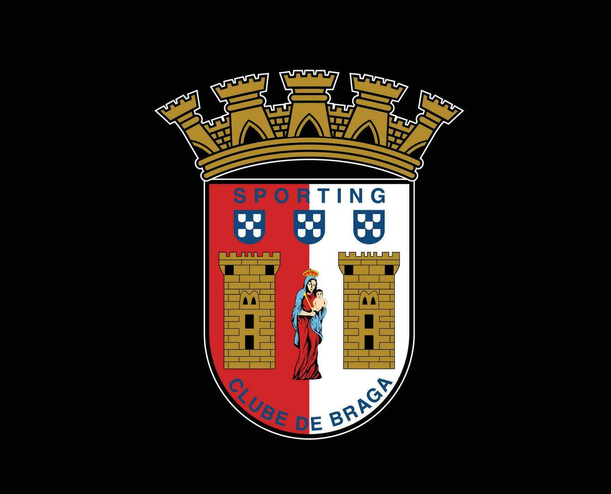 sportivo braga club simbolo logo Portogallo lega calcio astratto design vettore illustrazione con nero sfondo