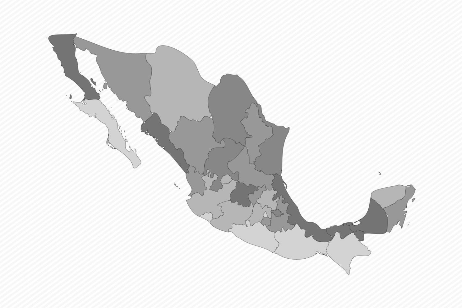 mappa grigia divisa del messico vettore