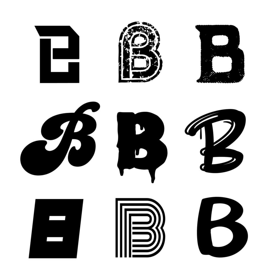 disegno dell'alfabeto lettera maiuscola b vettore